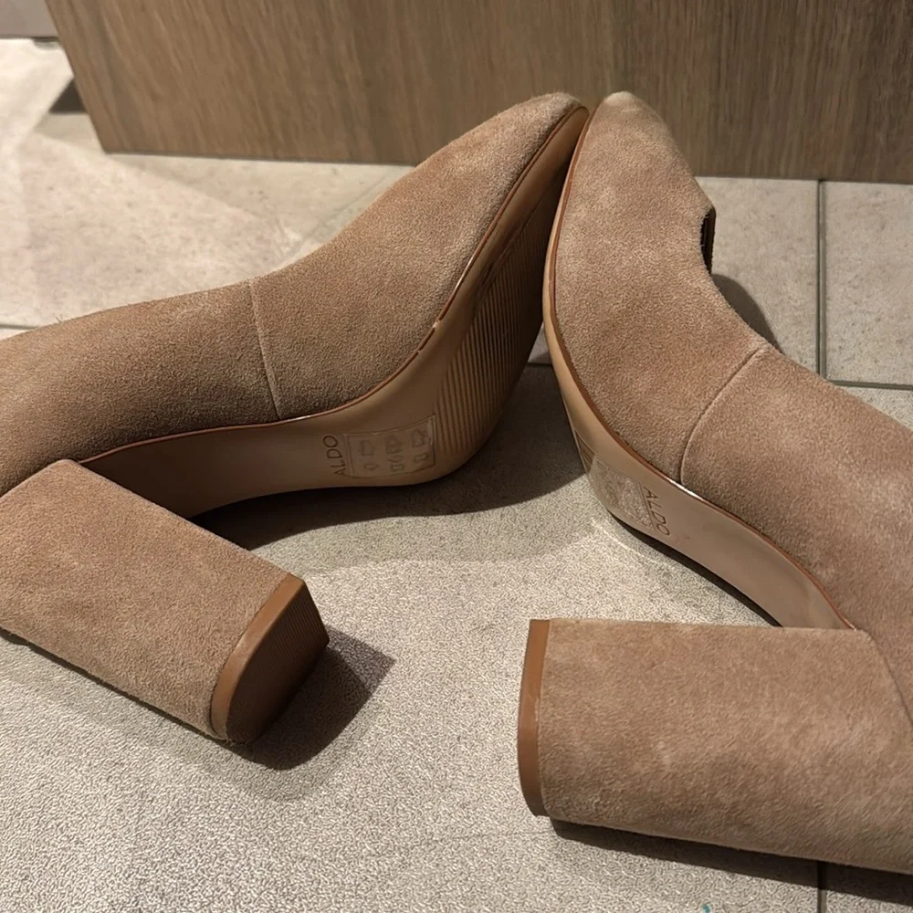 Aldo Camel Suede Block Heels - Picture 5 of 6
